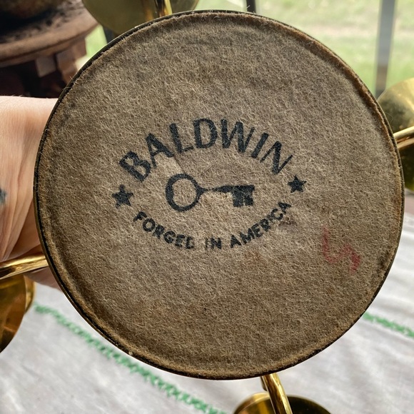 VTG Baldwin Solid Brass Forged in America Candelabra! Holds 4 Candlesticks! - Picture 8 of 10